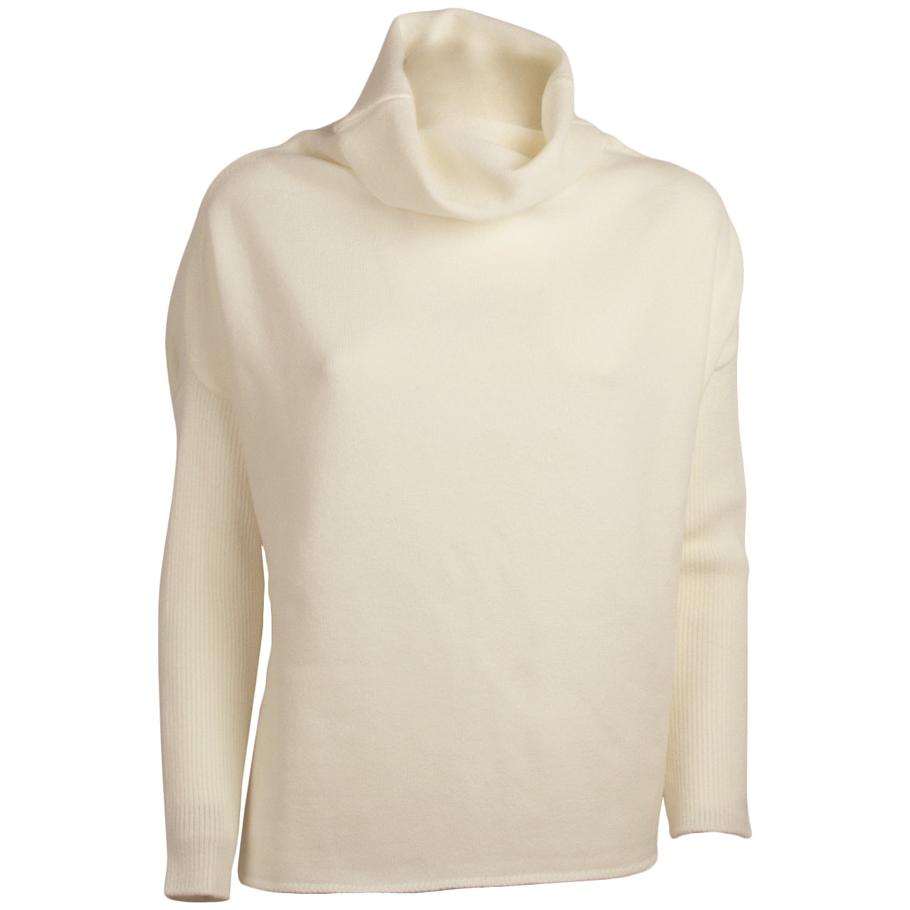 BASE Dolcevita over con maniche a coste B2090 201 BIANCO 
