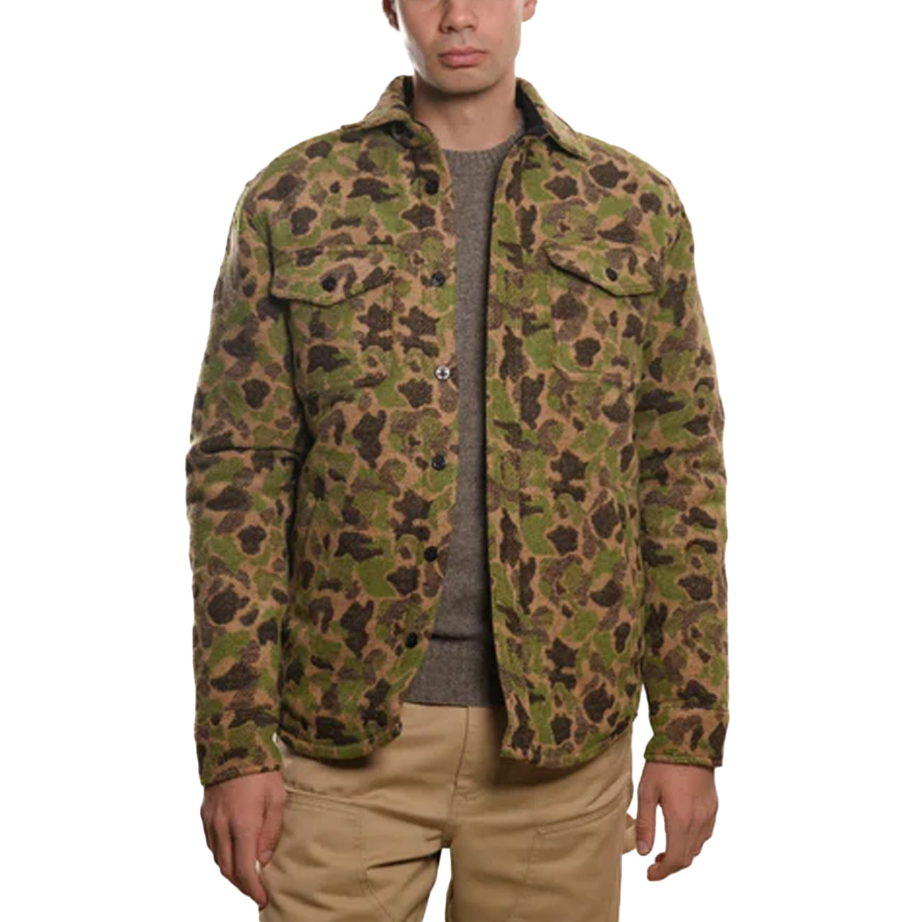 CHESAPEAKE'S Giacca Wool Lined CPO PADDED FROGSKIN 