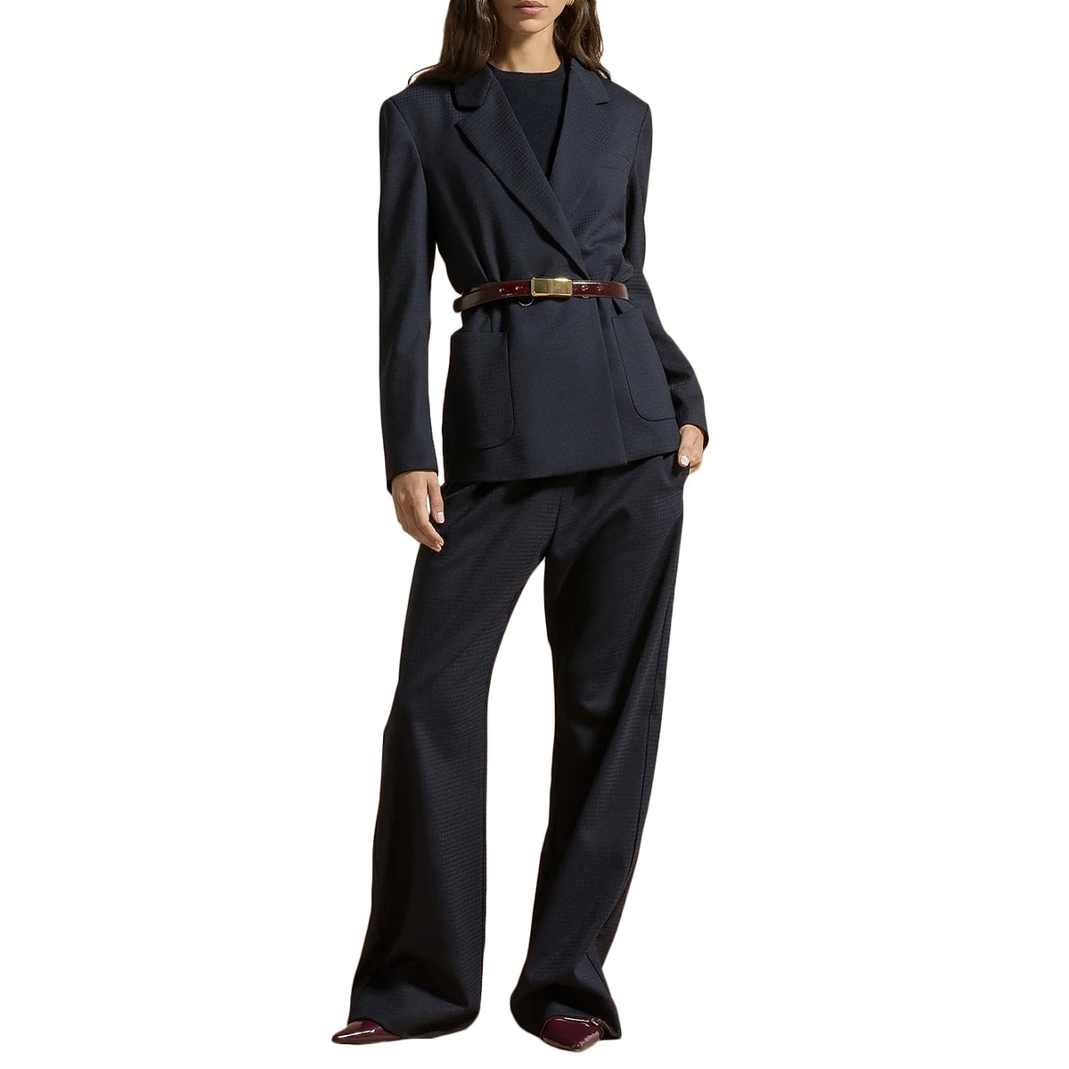 CRUNA Giacca Lila Doppiopetto Con Spalline Imbottite LILA 2513 511 BLU NOTTE 