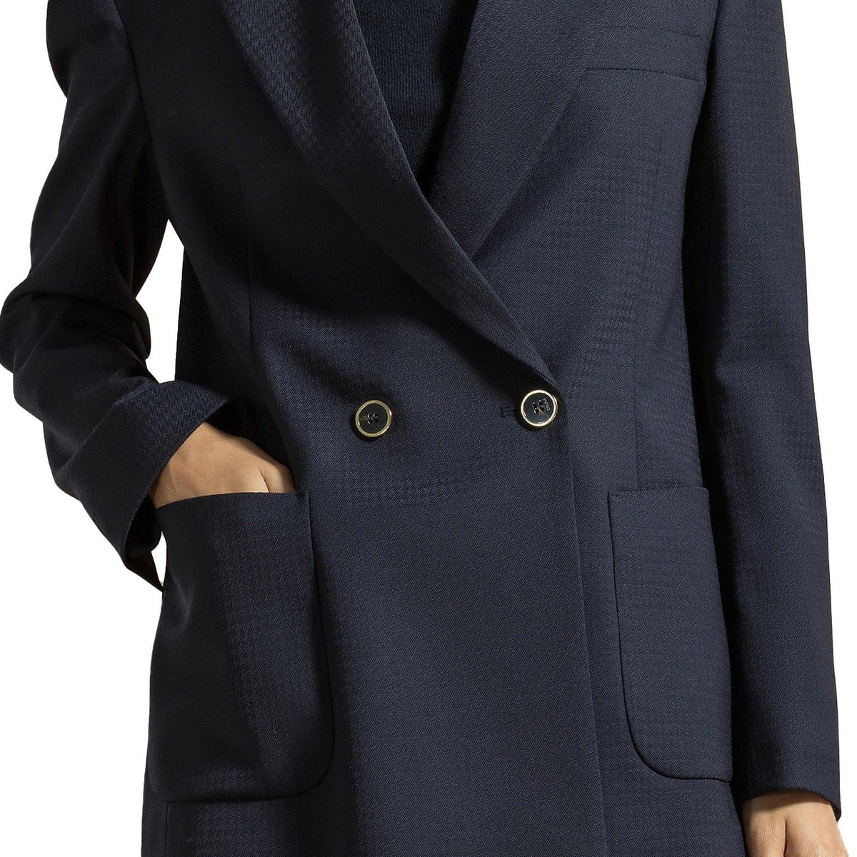 CRUNA Giacca Lila Doppiopetto Con Spalline Imbottite LILA 2513 511 BLU NOTTE 