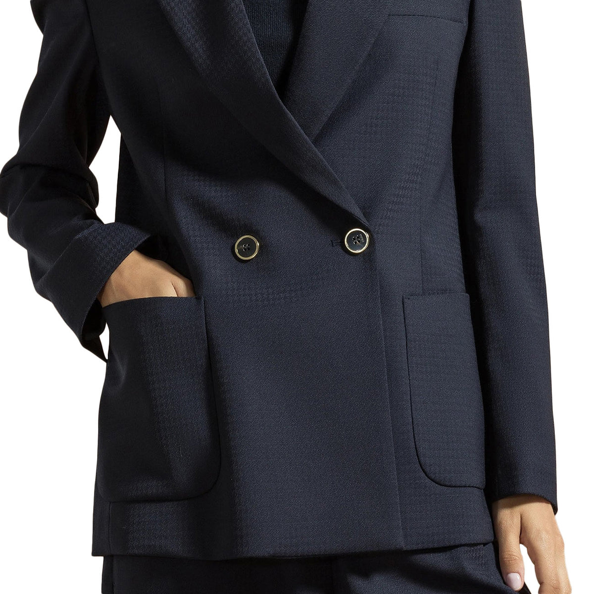 CRUNA Giacca Lila Doppiopetto Con Spalline Imbottite LILA 2513 900 NERO 