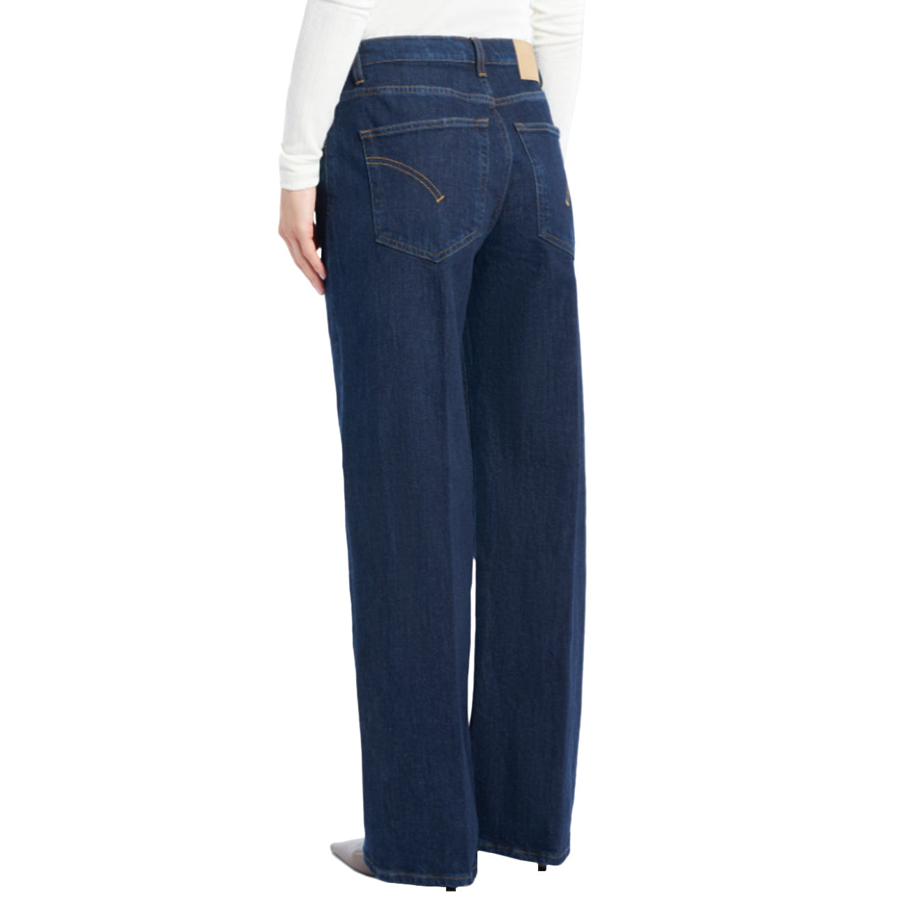 DONDUP Pantalone Jacklyn Bottone Gioiello DP427B-DS0257D-LH1-DD-W25 800 DENIM MEDIO 