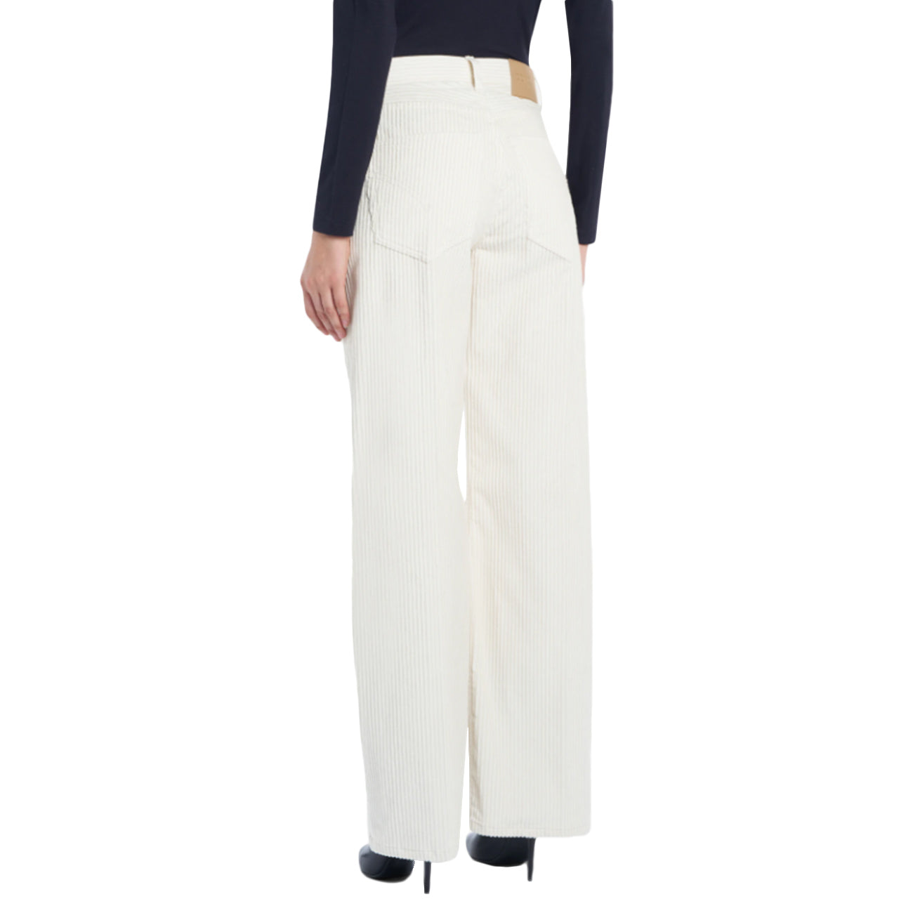 DONDUP Pantalone Jacklyn Bottone Gioiello In Velluto A Costa DP427B-VS0031D-XXX-DD-W25 017 panna 
