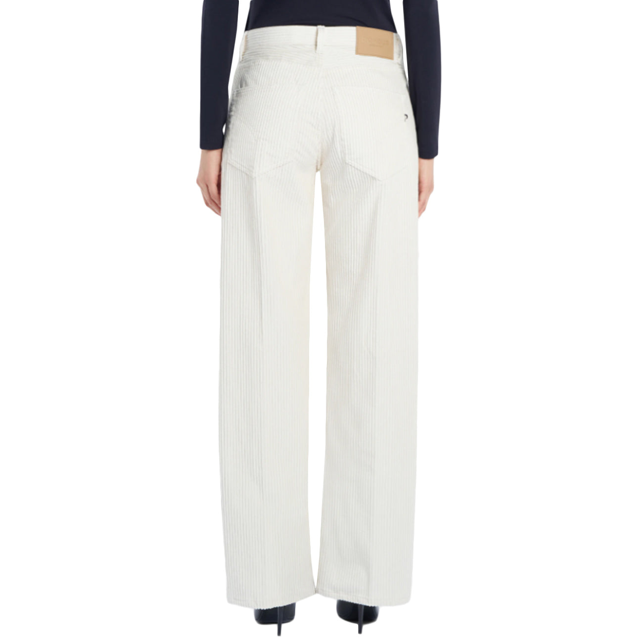 DONDUP Pantalone Jacklyn Bottone Gioiello In Velluto A Costa DP427B-VS0031D-XXX-DD-W25 017 panna 