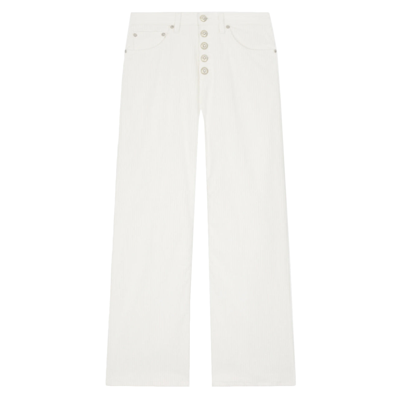 DONDUP Pantalone Jacklyn Bottone Gioiello In Velluto A Costa DP427B-VS0031D-XXX-DD-W25 017 panna 