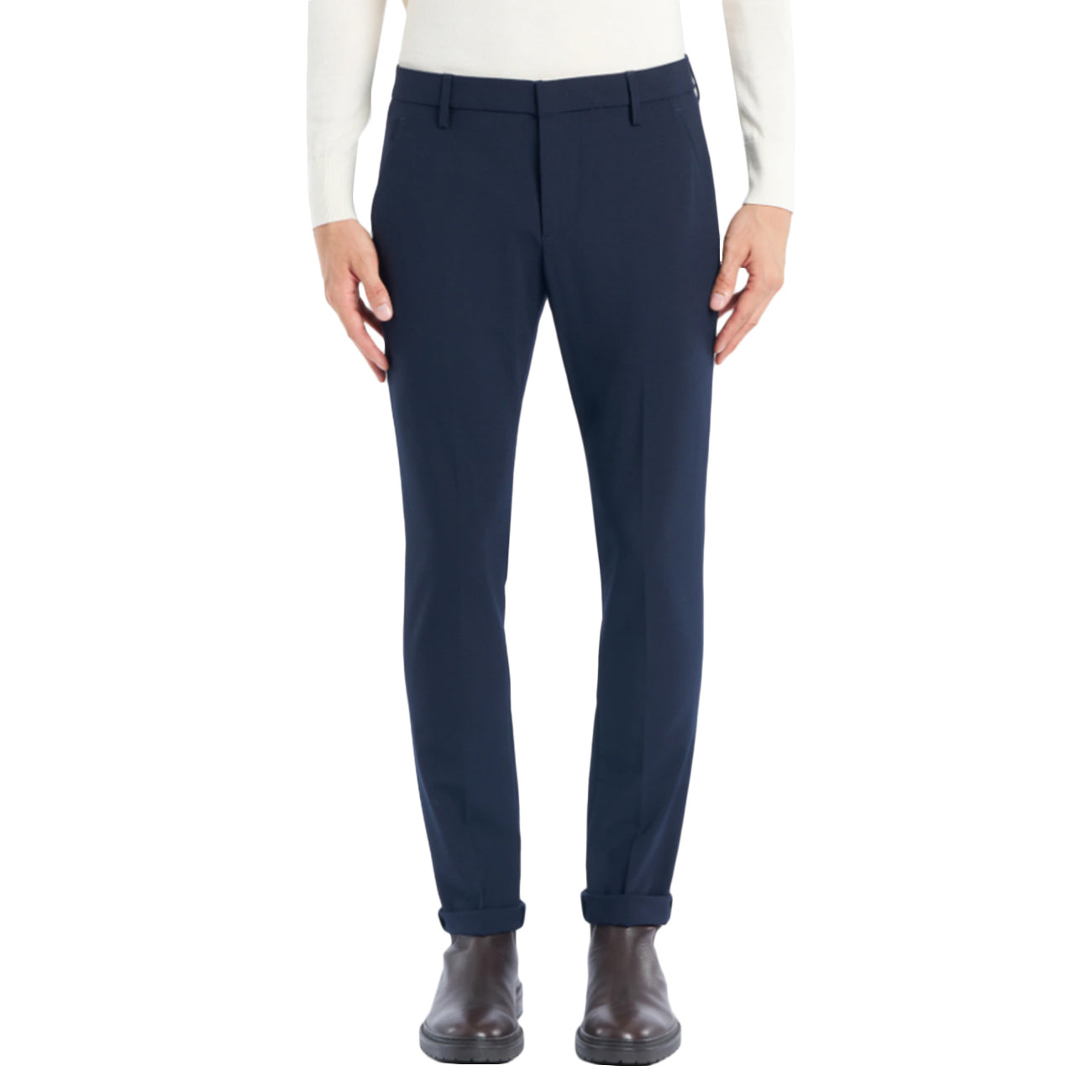 DONDUP Pantalone Gaubert Slim In Tela Di Lana UP235-TS0009-XXX-DU-W25 890 BLU 