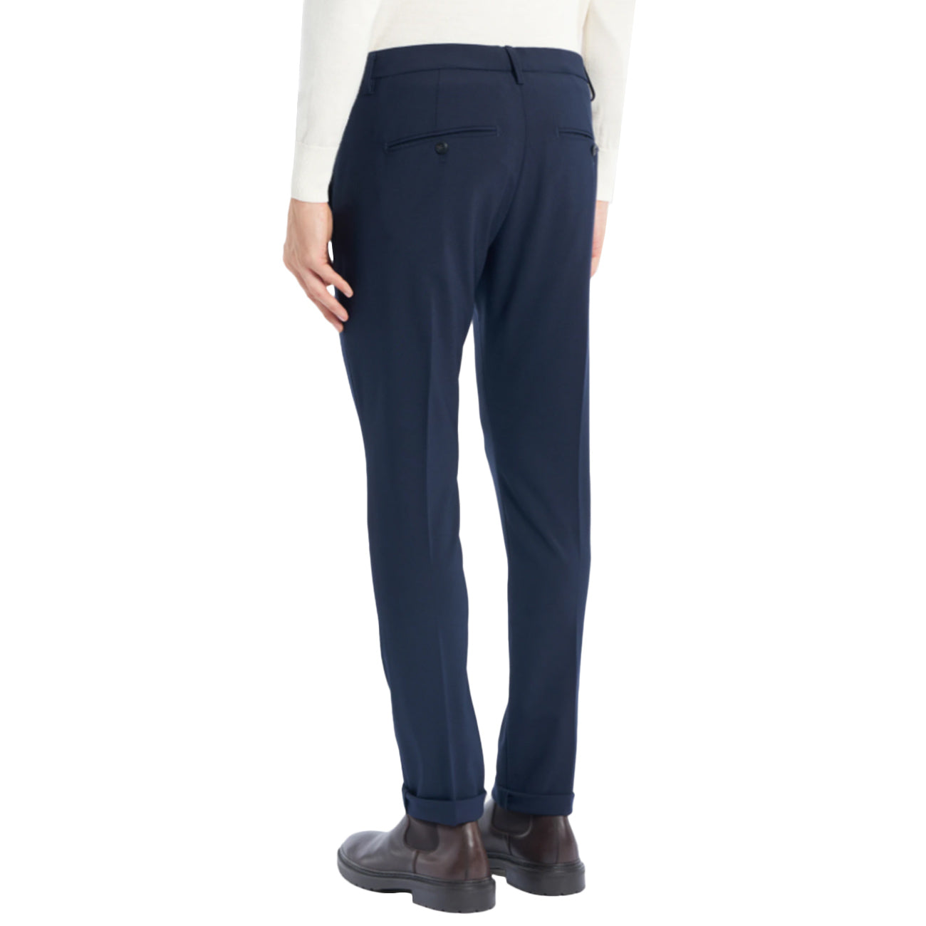 DONDUP Pantalone Gaubert Slim In Tela Di Lana UP235-TS0009-XXX-DU-W25 890 BLU 