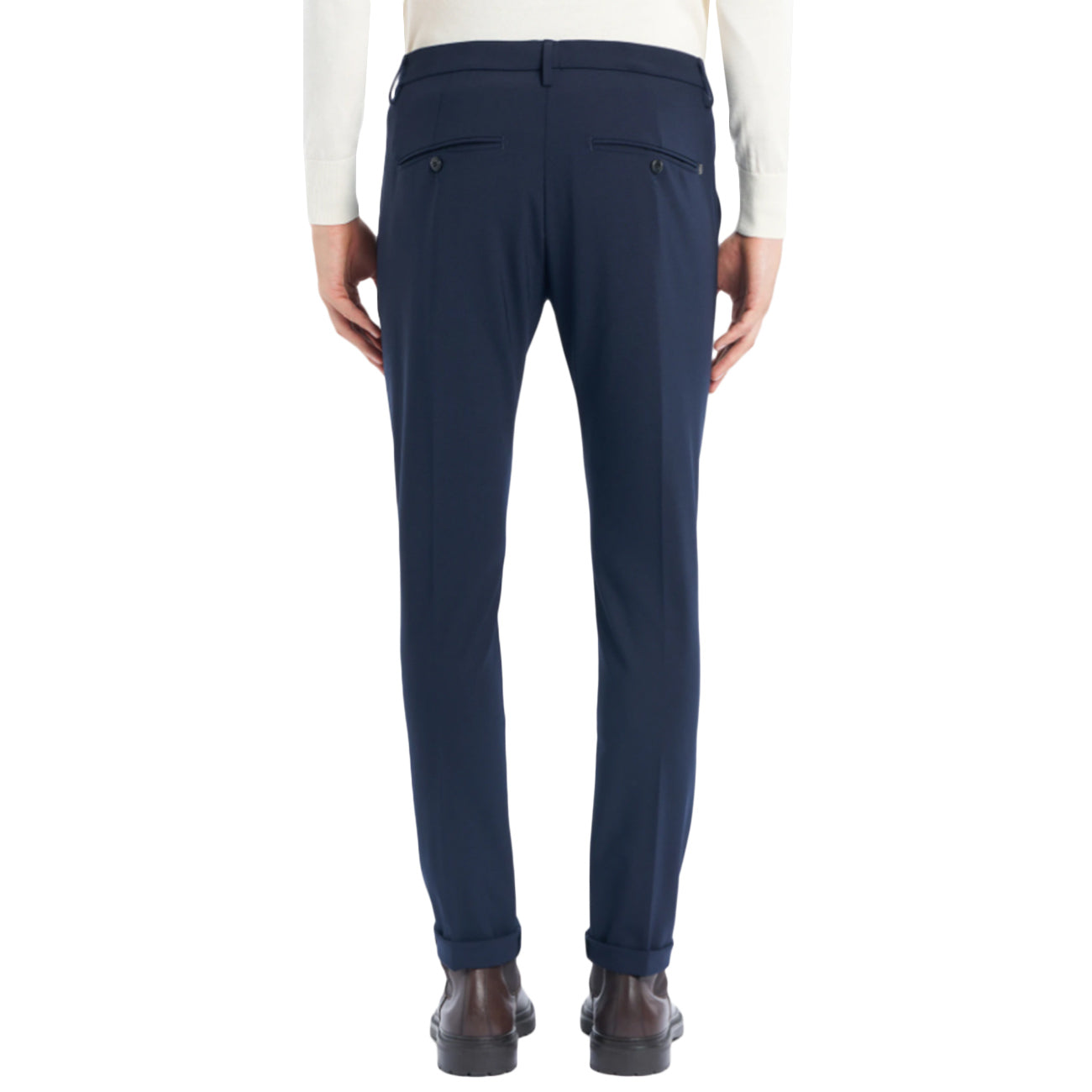 DONDUP Pantalone Gaubert Slim In Tela Di Lana UP235-TS0009-XXX-DU-W25 890 BLU 