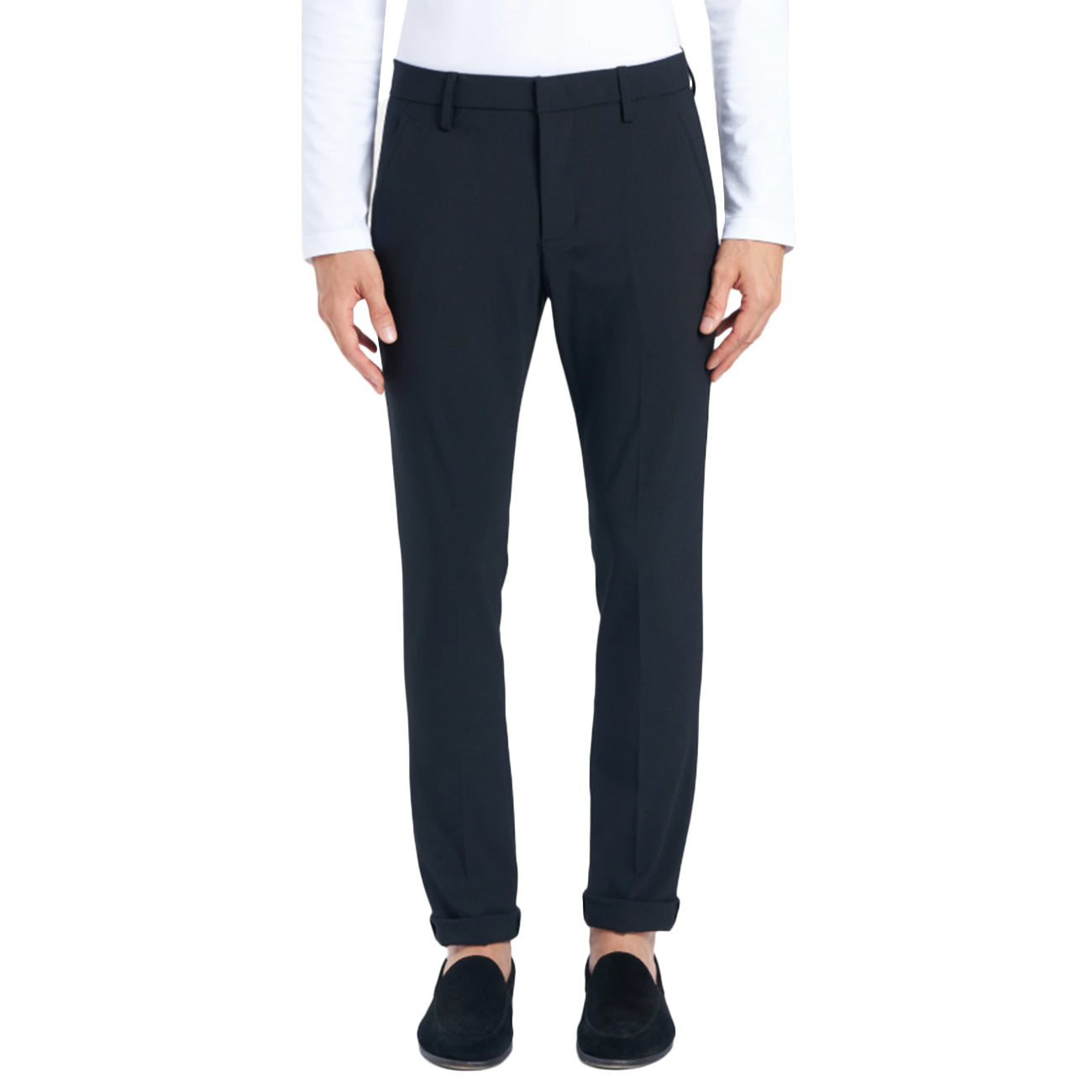 DONDUP Pantalone Gaubert Slim In Tela Di Lana UP235-TS0009-XXX-DU-W25 999 NERO 