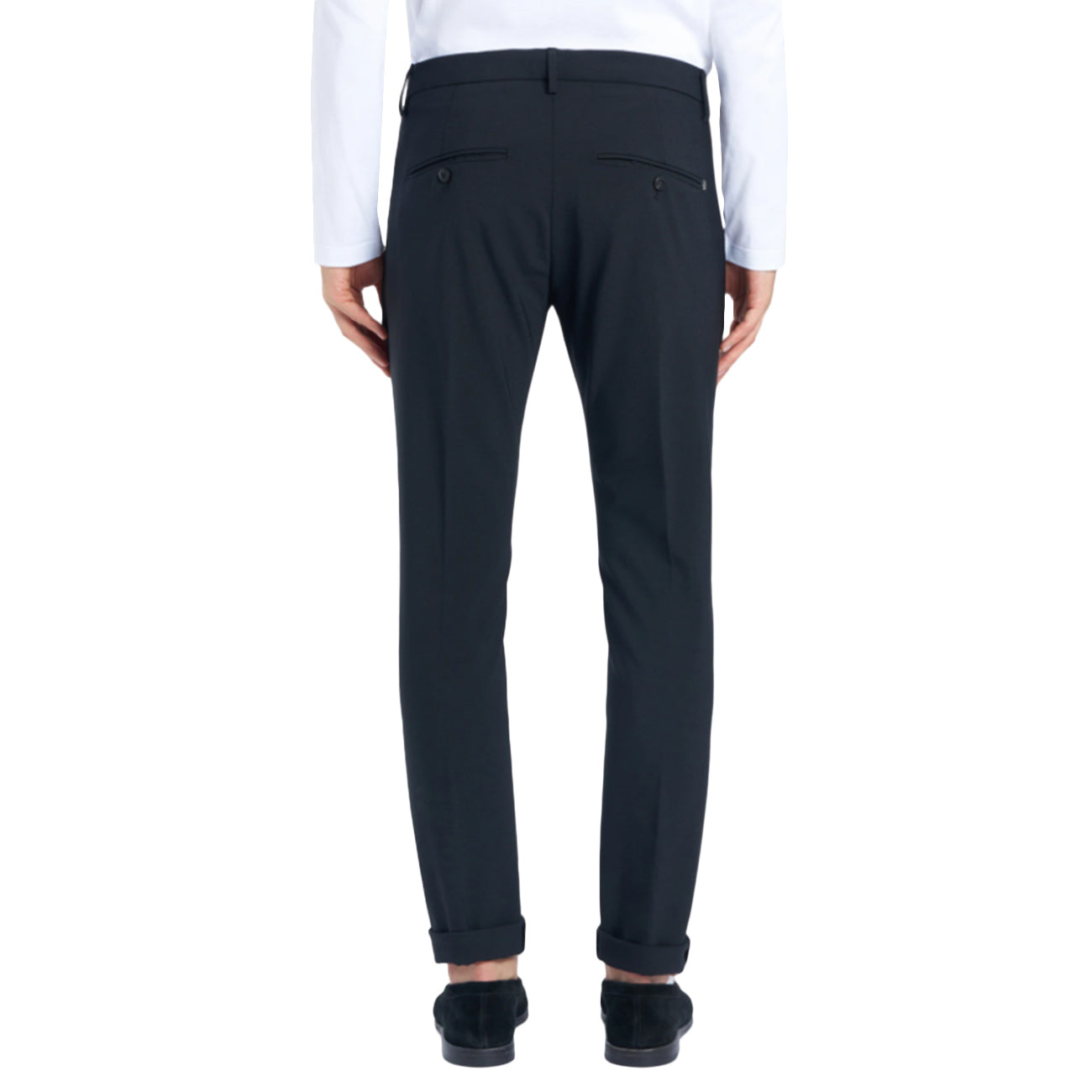 DONDUP Pantalone Gaubert Slim In Tela Di Lana UP235-TS0009-XXX-DU-W25 999 NERO 