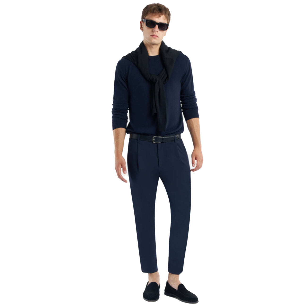 DONDUP Maglia Girocollo Regular Fit In Cashmere E Seta UT195-M00895-002-DU-W25 890 BLU 
