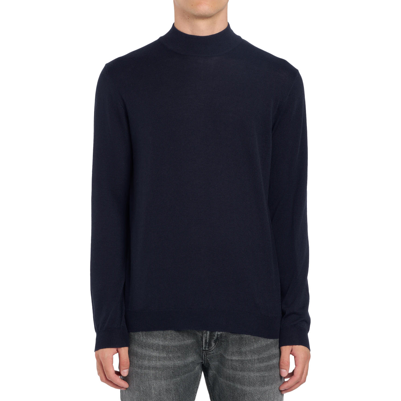 DONDUP Maglia Dolcevita Regular In Lana E Cotone UT256-M00975-002-DU-W25 890 BLU 
