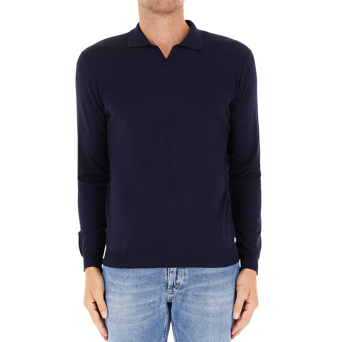 DONDUP Polo Regular In Lana E Cotone UT257-M00975-002-DU-W25 890 BLU 