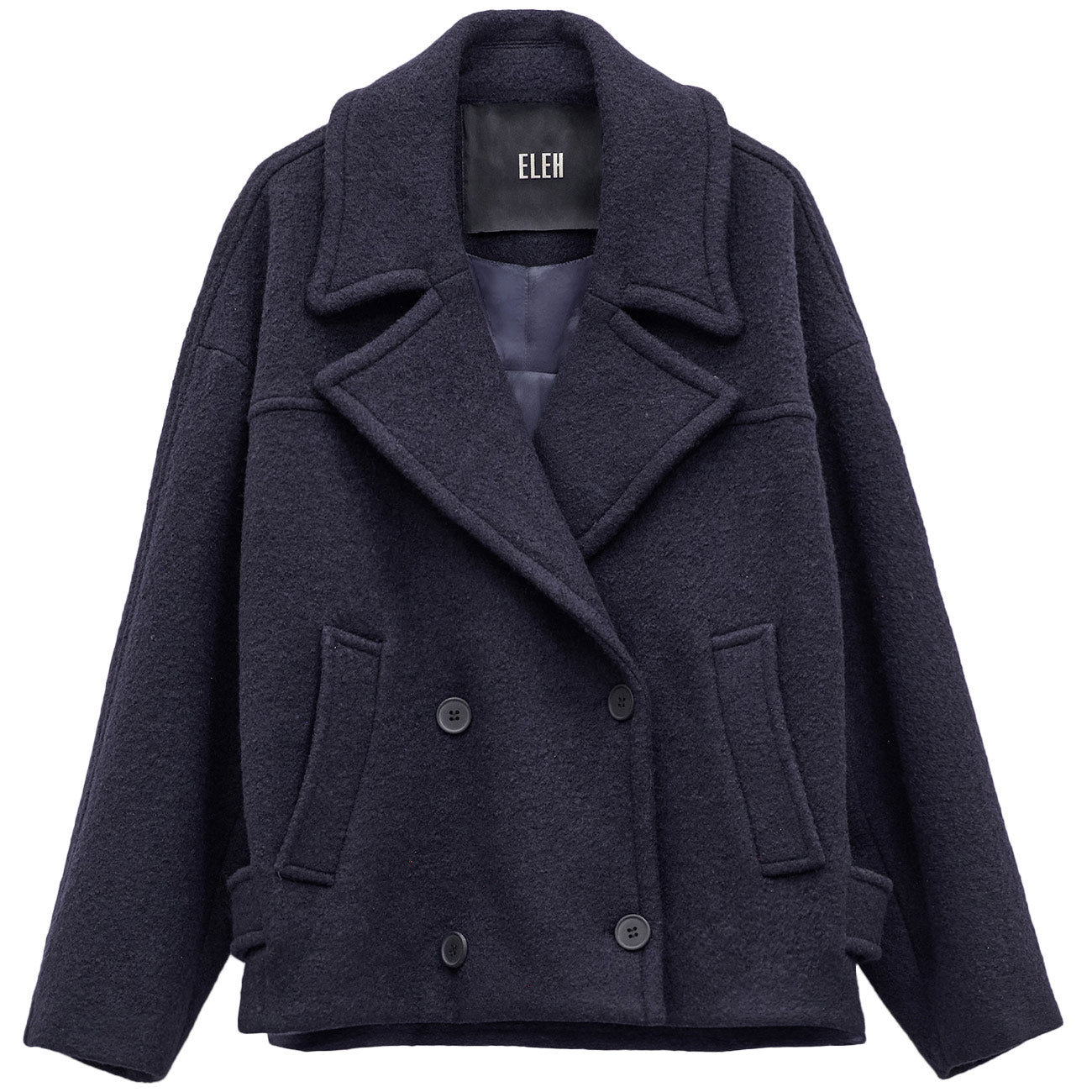 ELEH Cappotto Doppiopetto In Lana EFW250128 BLU 