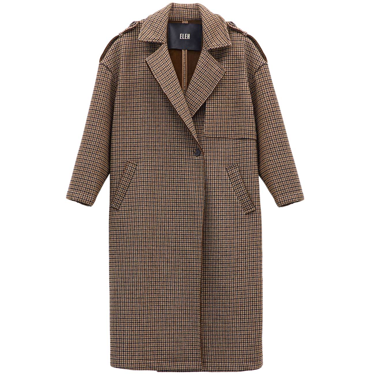 ELEH Cappotto Motivo Prince De Galles EFW250228 MARRONE 