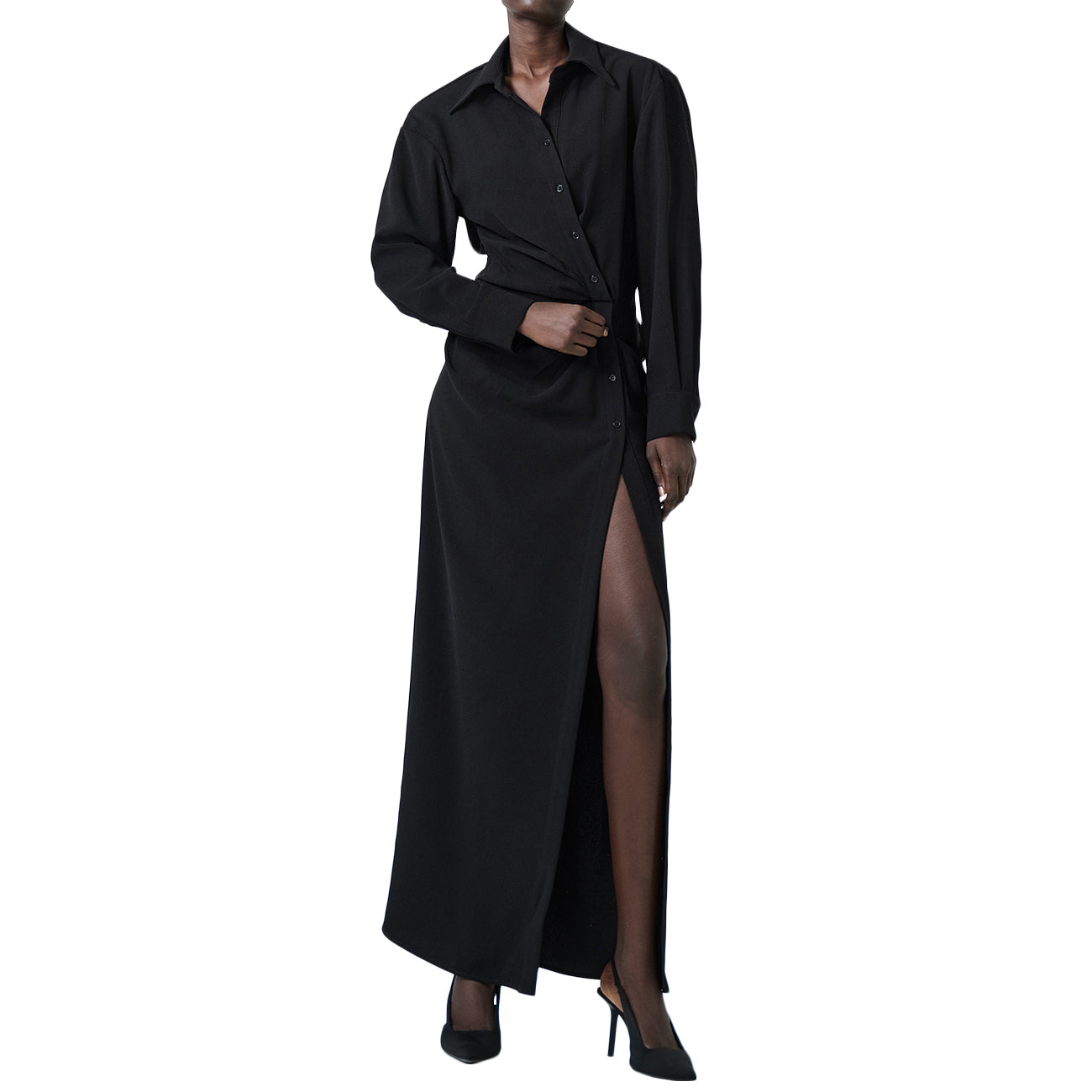 ELEH Vestito Lungo In Stile Camicia EFW250275 NERO 