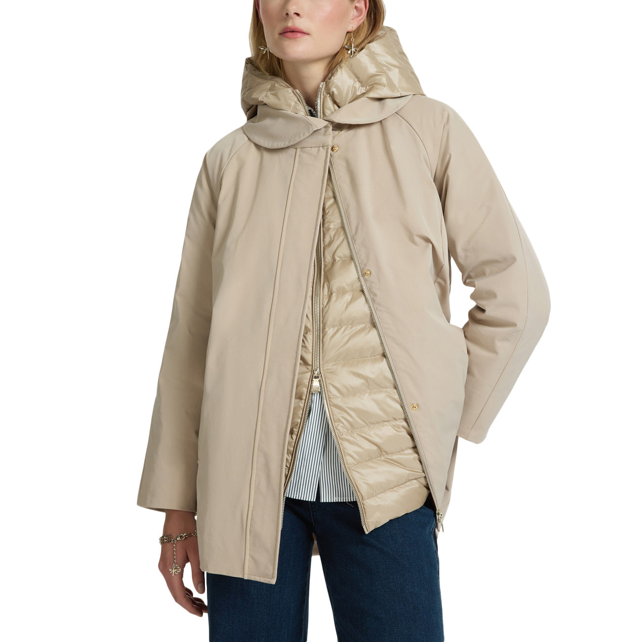 ELENA MIRO' Piumino Layering F804P000169N 002 ZENZERO 