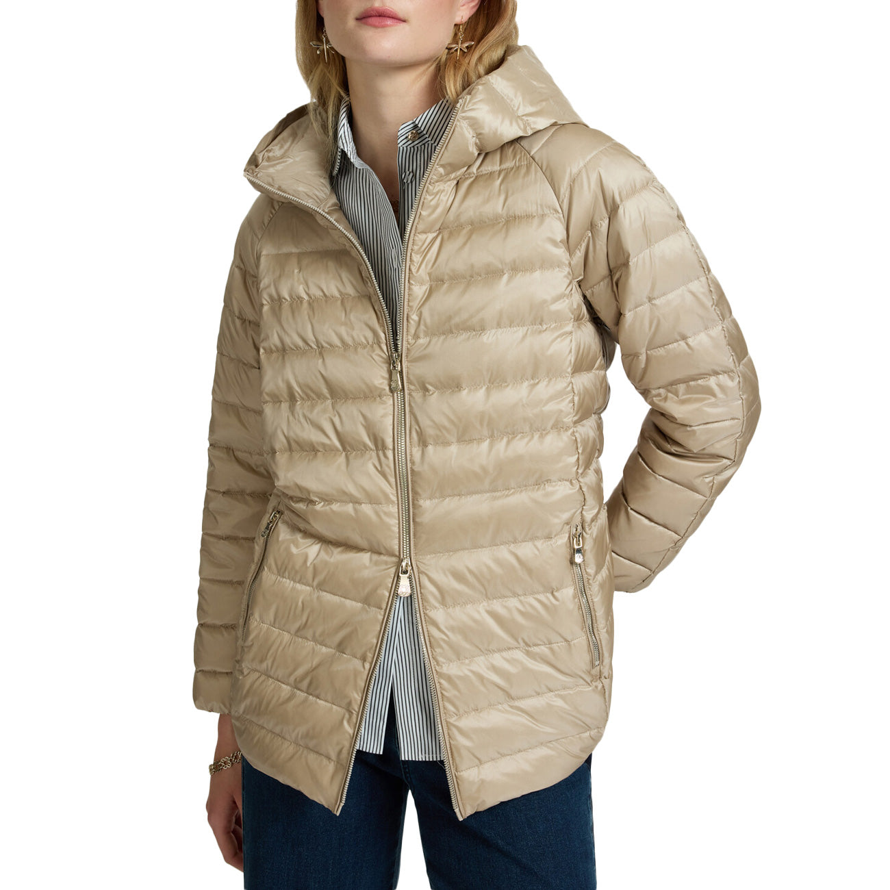 ELENA MIRO' Piumino Layering F804P000169N 002 ZENZERO 