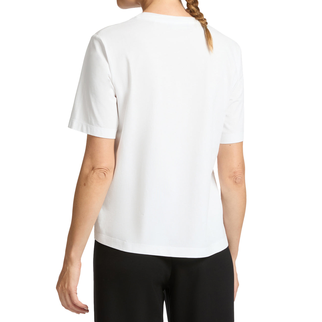 ELENA MIRO' T-Shirt Relaxed Fit Con Ricamo Monogram G270Z000407N 011 MILK 