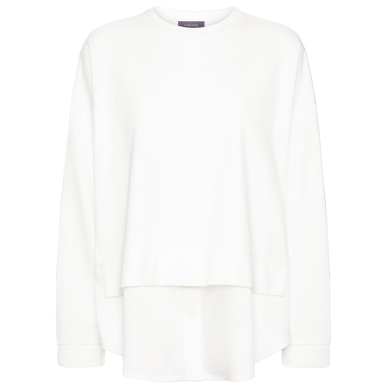 ELENA MIRO' Felpa Effetto Layering G883Z000537N 011 OFF WHITE 