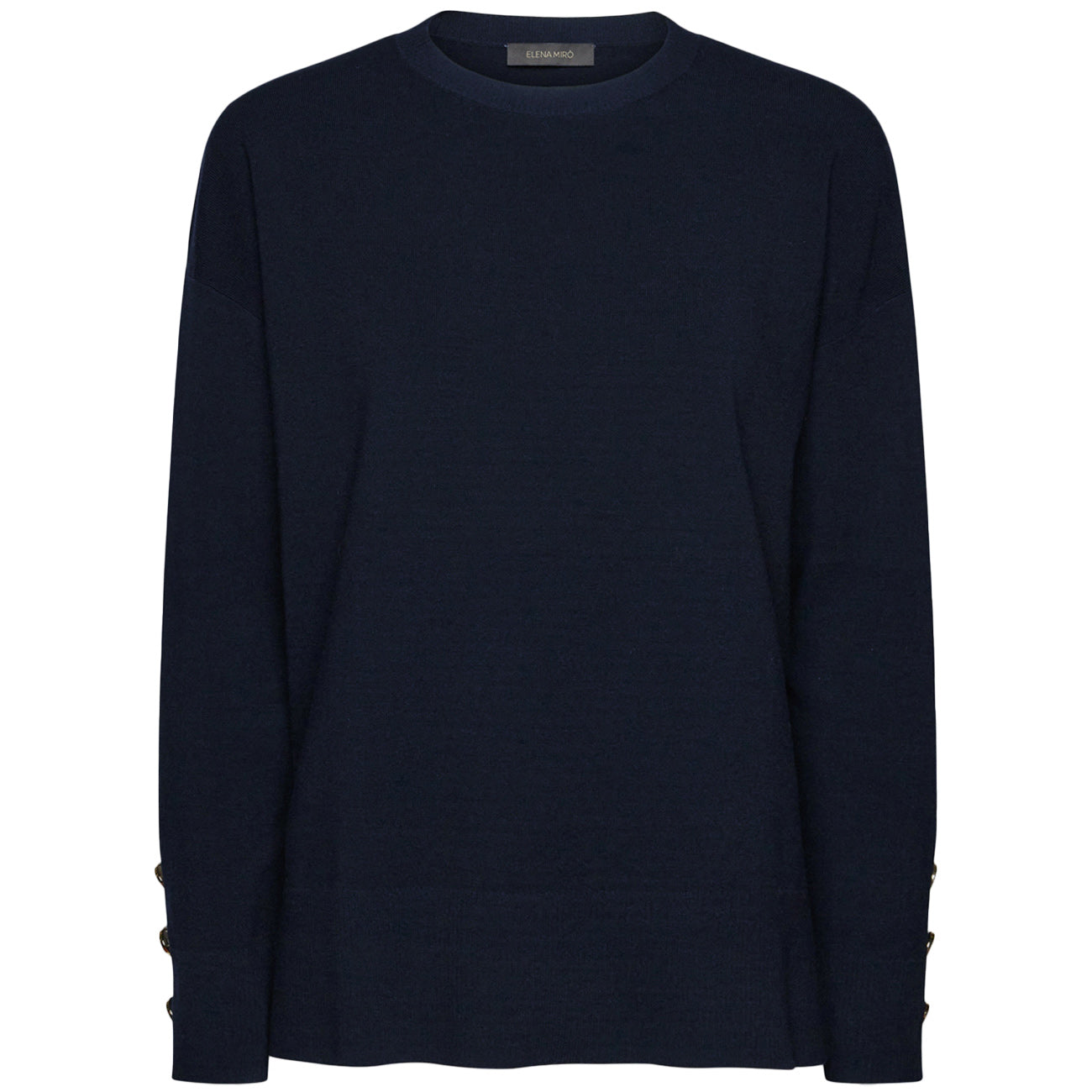 ELENA MIRO' Maglia Con Bottoni Ai Polsi M419Z000546N 034 DARK BLUE 