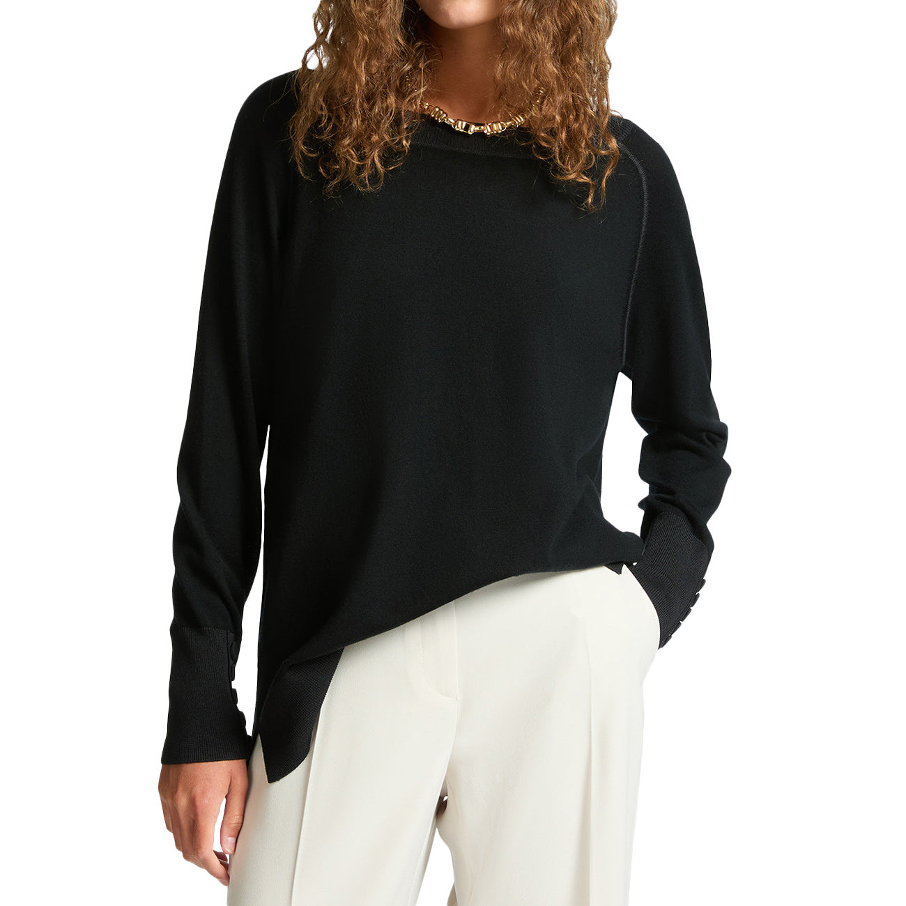 ELENA MIRO' Maglia Soft Touch Con Bottoni M477Z000610N 033 BLACK 