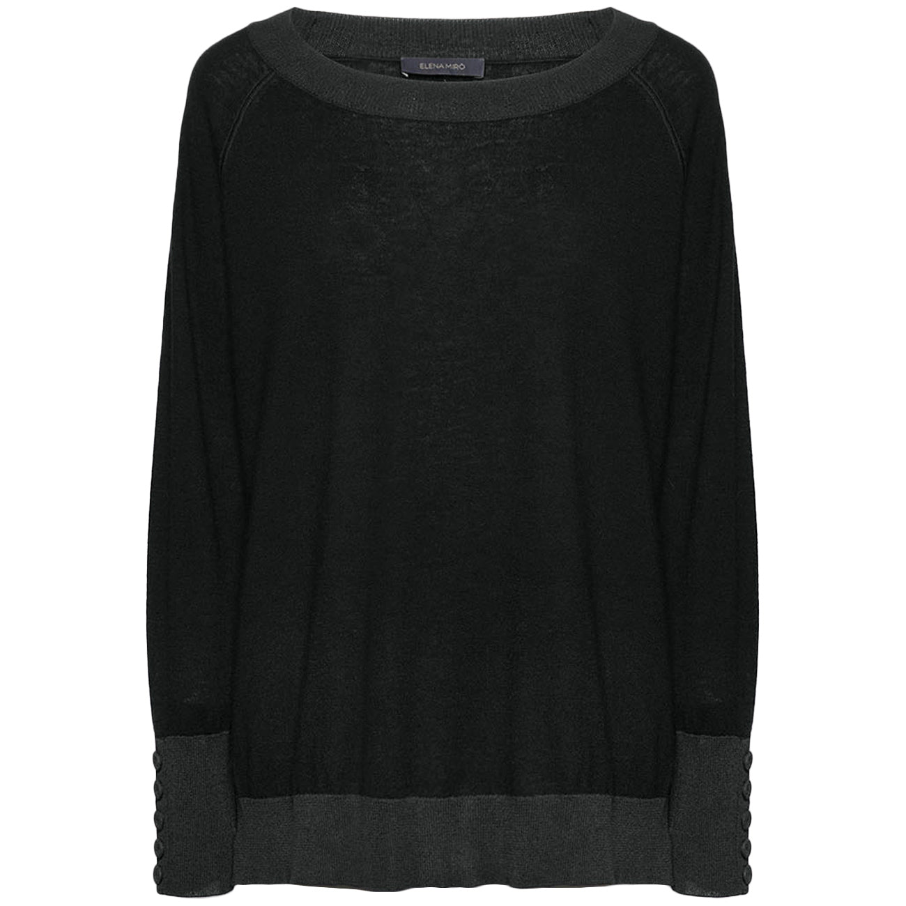 ELENA MIRO' Maglia Soft Touch Con Bottoni M477Z000610N 033 BLACK 