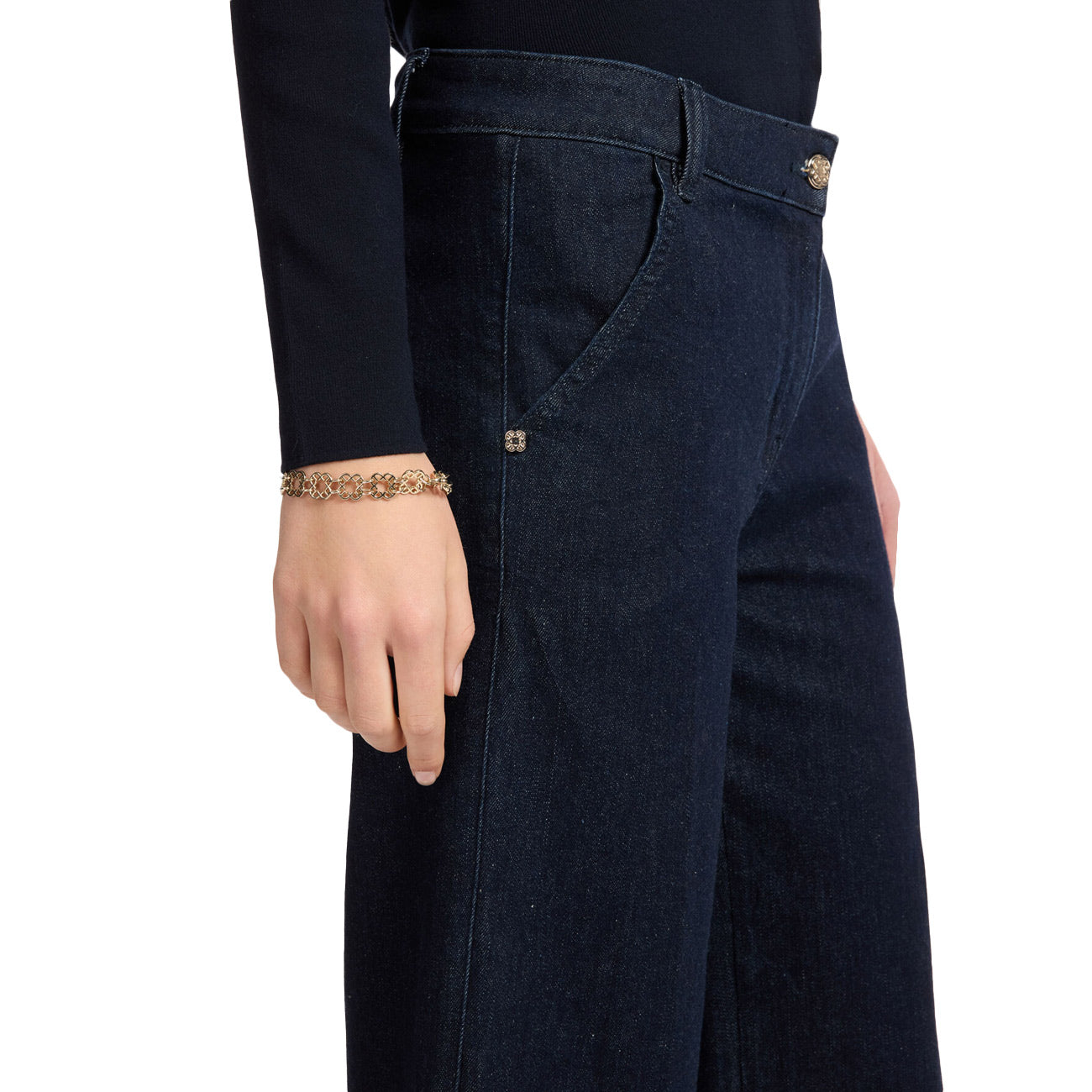 ELENA MIRO' Jeans Tailoring Cropped P504P000335N 0D4 DARK BLUE 