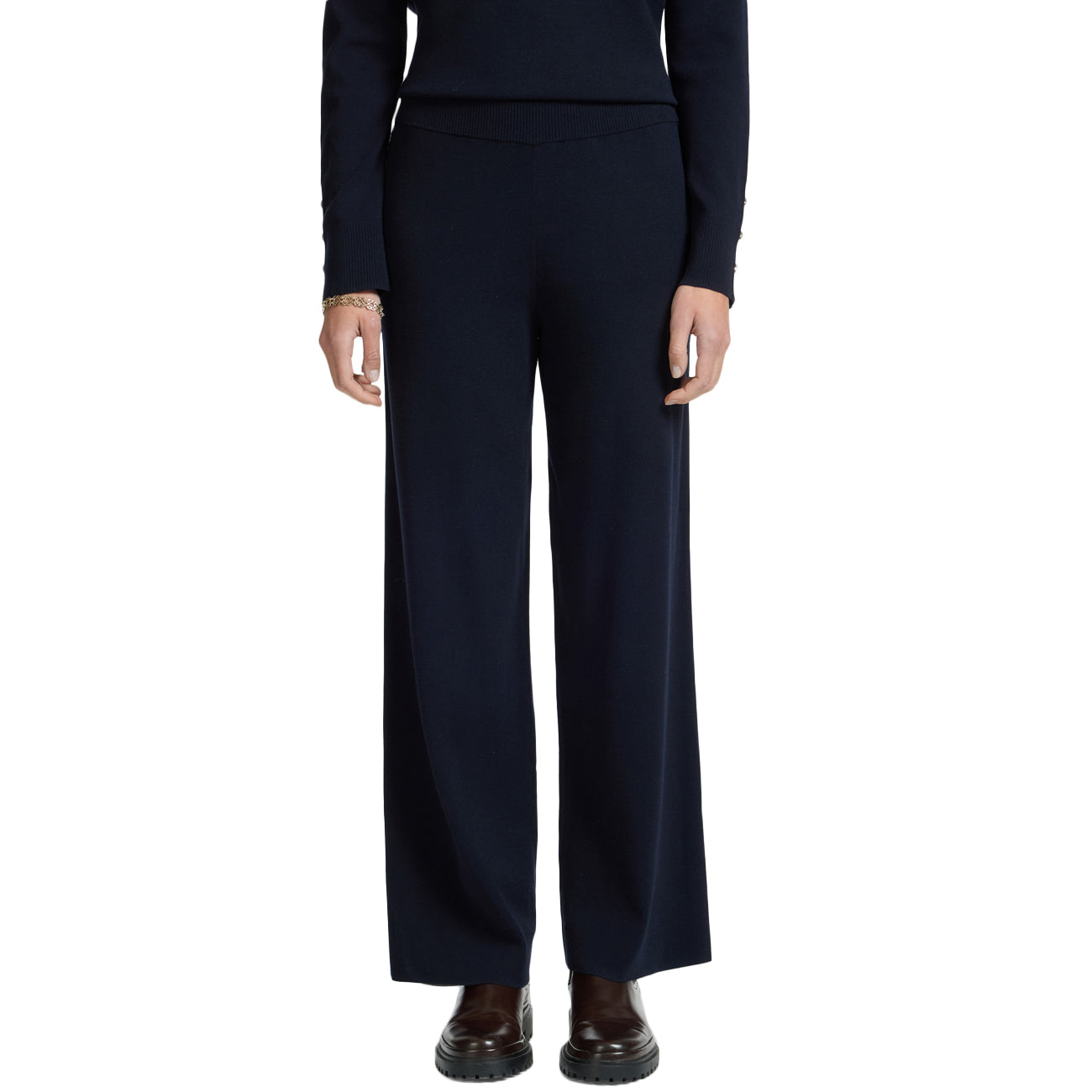 ELENA MIRO' Pantalone In Tricot P618Z000118N 034 DARK BLUE 