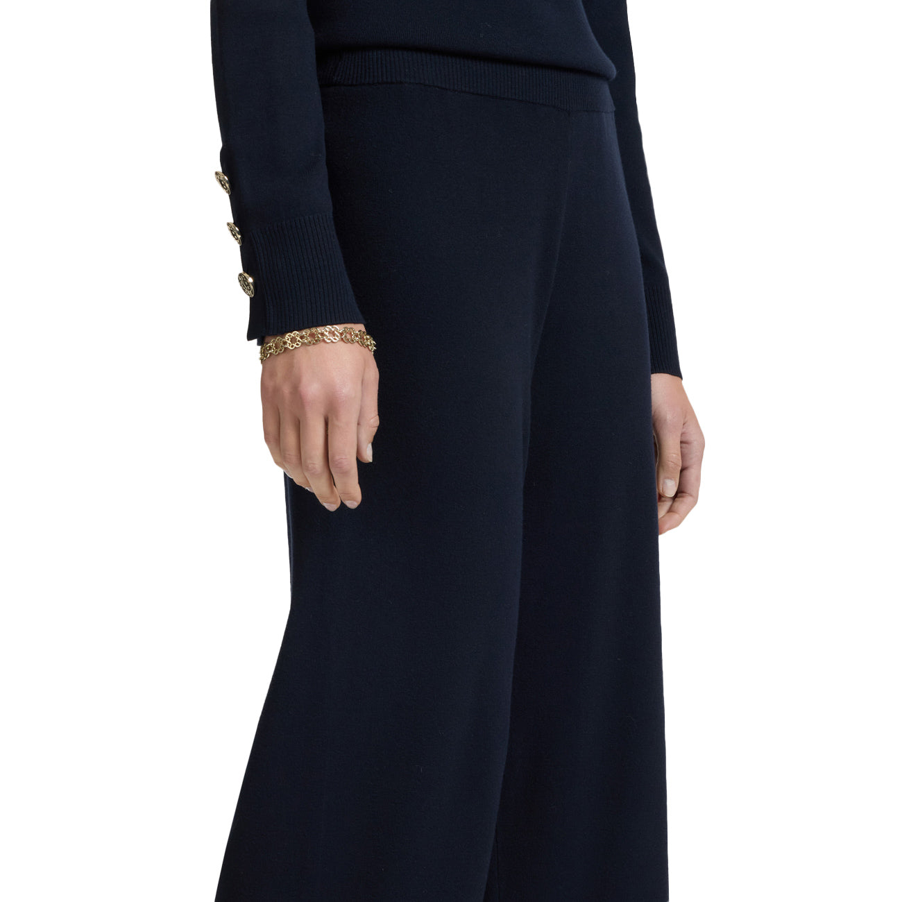 ELENA MIRO' Pantalone In Tricot P618Z000118N 034 DARK BLUE 