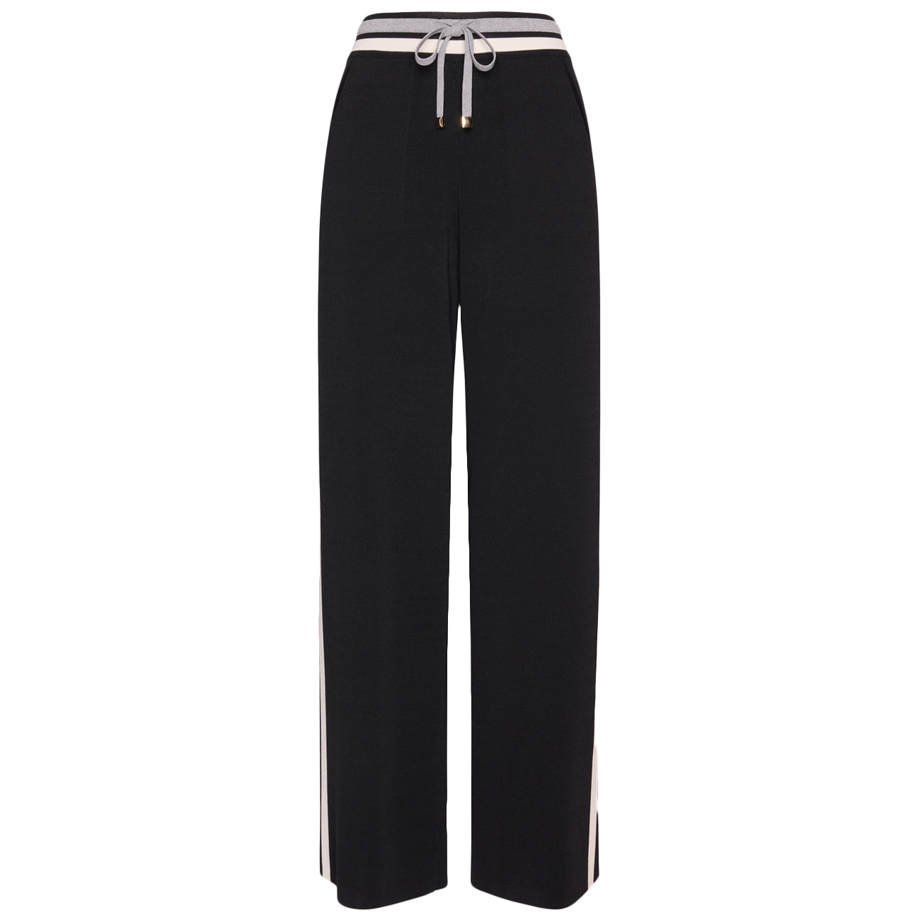 ELENA MIRO' Pantaloni Palazzo Misto Viscosa P622Z000149N B3 NERO/JUTA/GRIGIO 