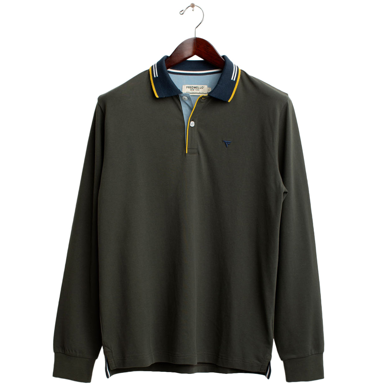 FRED MELLO Polo Con Manica Lunga FM25W01QU A0804 ARMY 