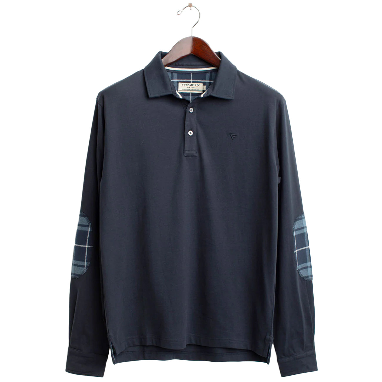 FRED MELLO Polo Manica Lunga Con Dettagli Check FM25W02QU A0601 BLUE 