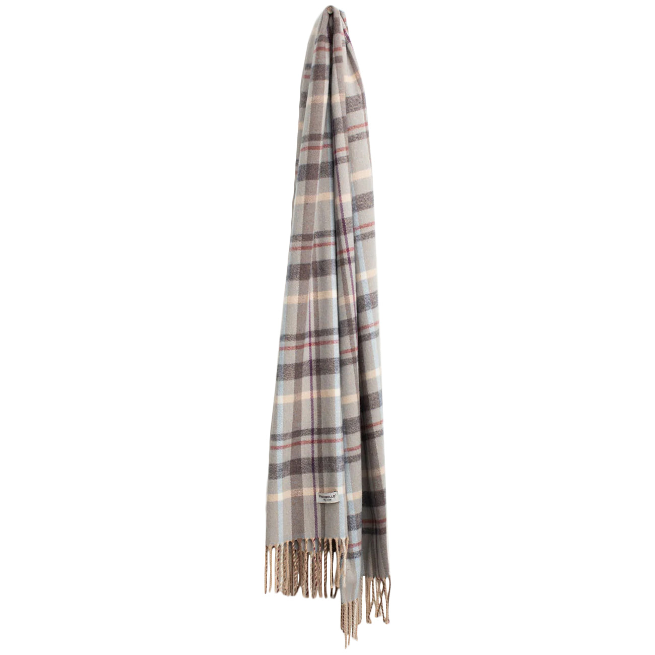 FRED MELLO Pashmina Fantasia Check Con Frange FM25W05ZS A0705 SKY 