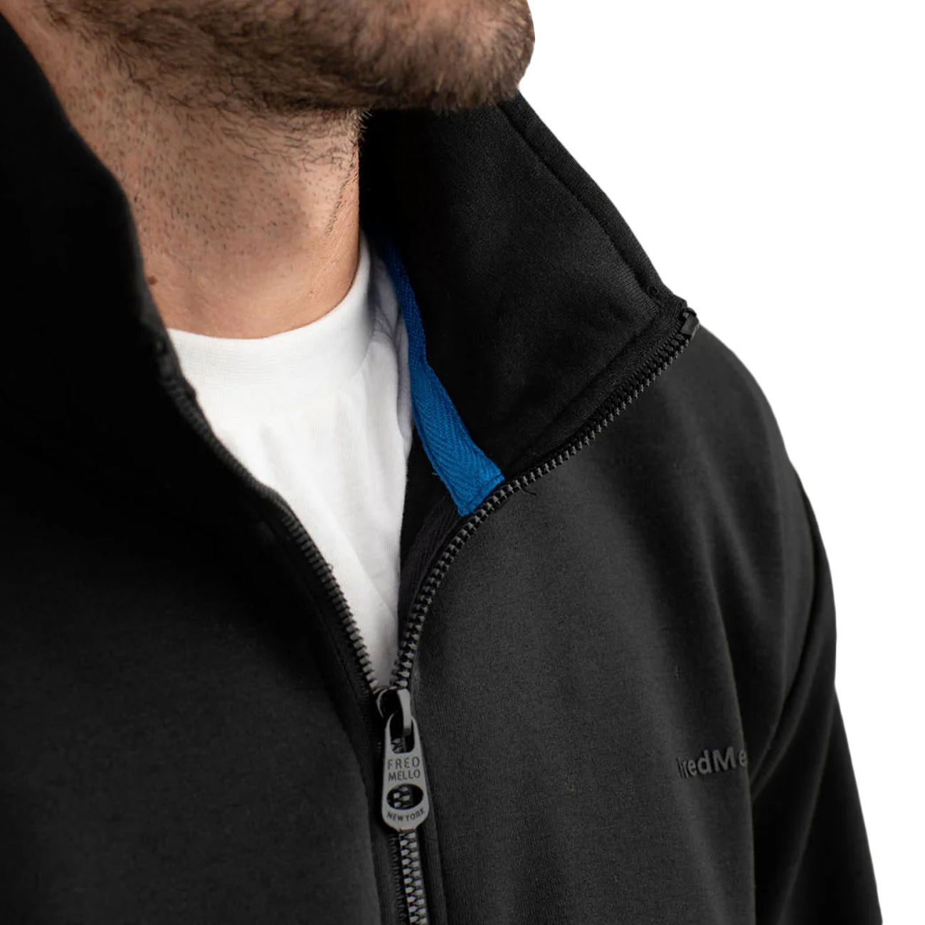 FRED MELLO Felpa Full Zip Con Scritta 3D FM25W07FZ A0951 BLACK 