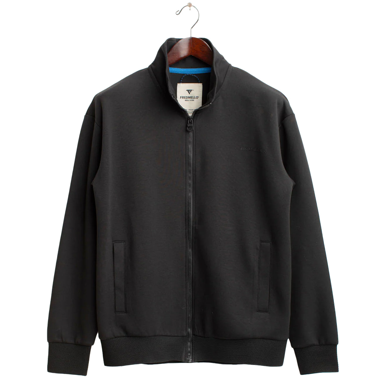 FRED MELLO Felpa Full Zip Con Scritta 3D FM25W07FZ A0951 BLACK 