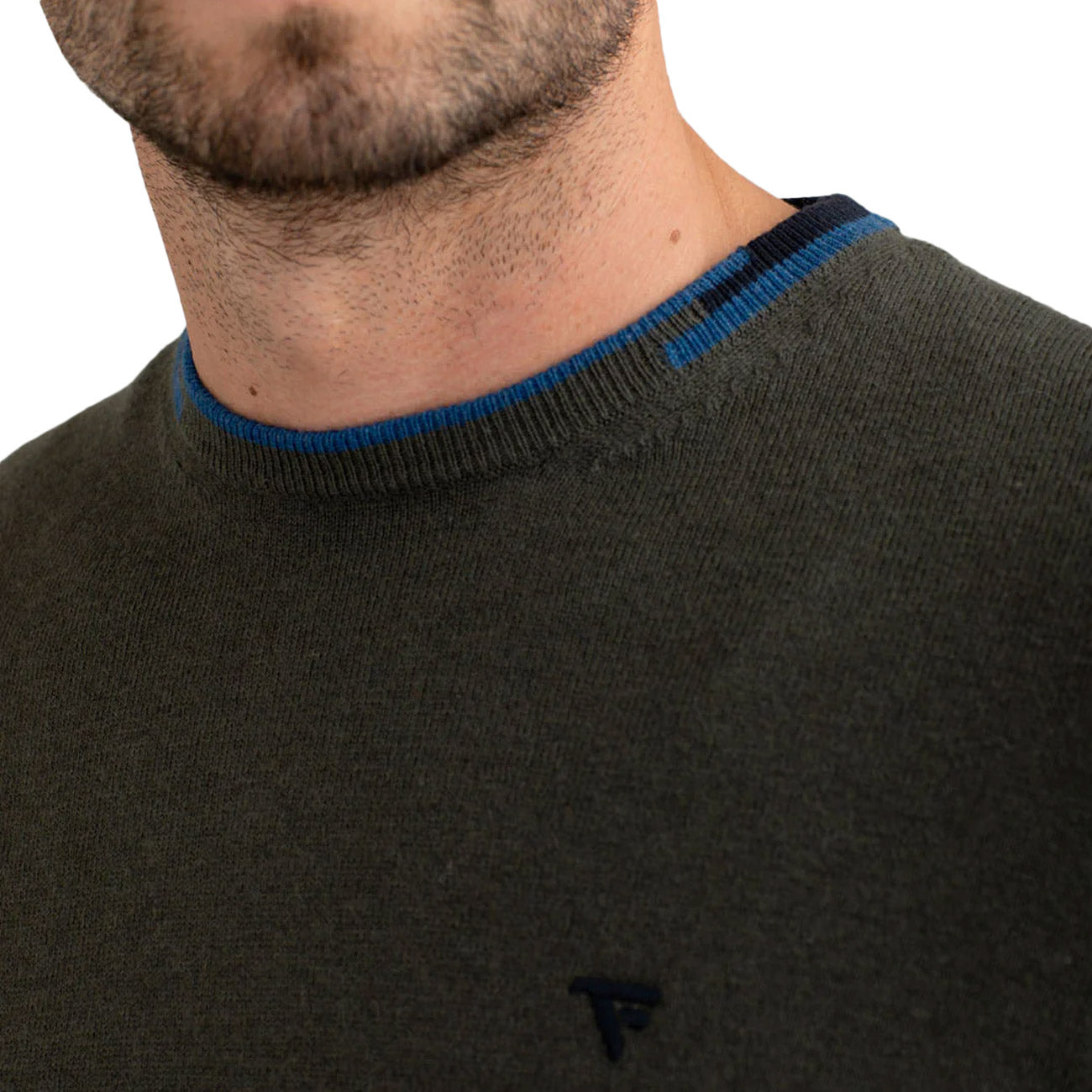 FRED MELLO Maglia Girocollo Con Patch Sui Gomiti FM25W14MG A0804 ARMY 