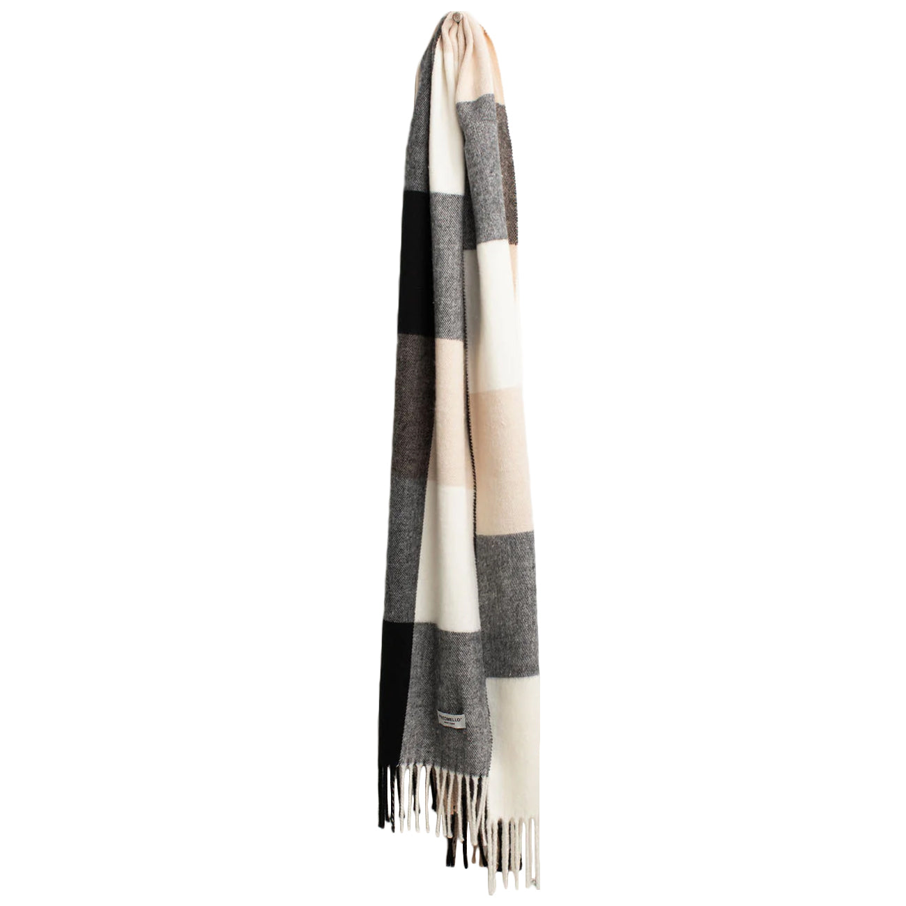 FRED MELLO Pashmina Macrocheck Con Frange FW25W03ZS A0101 BEIGE 
