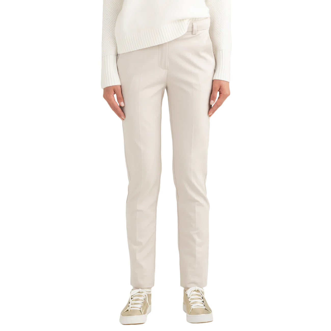 FRED MELLO Pantalone A Sigaretta In Tintofilo FW25W13PU A0002 OFF WHITE 