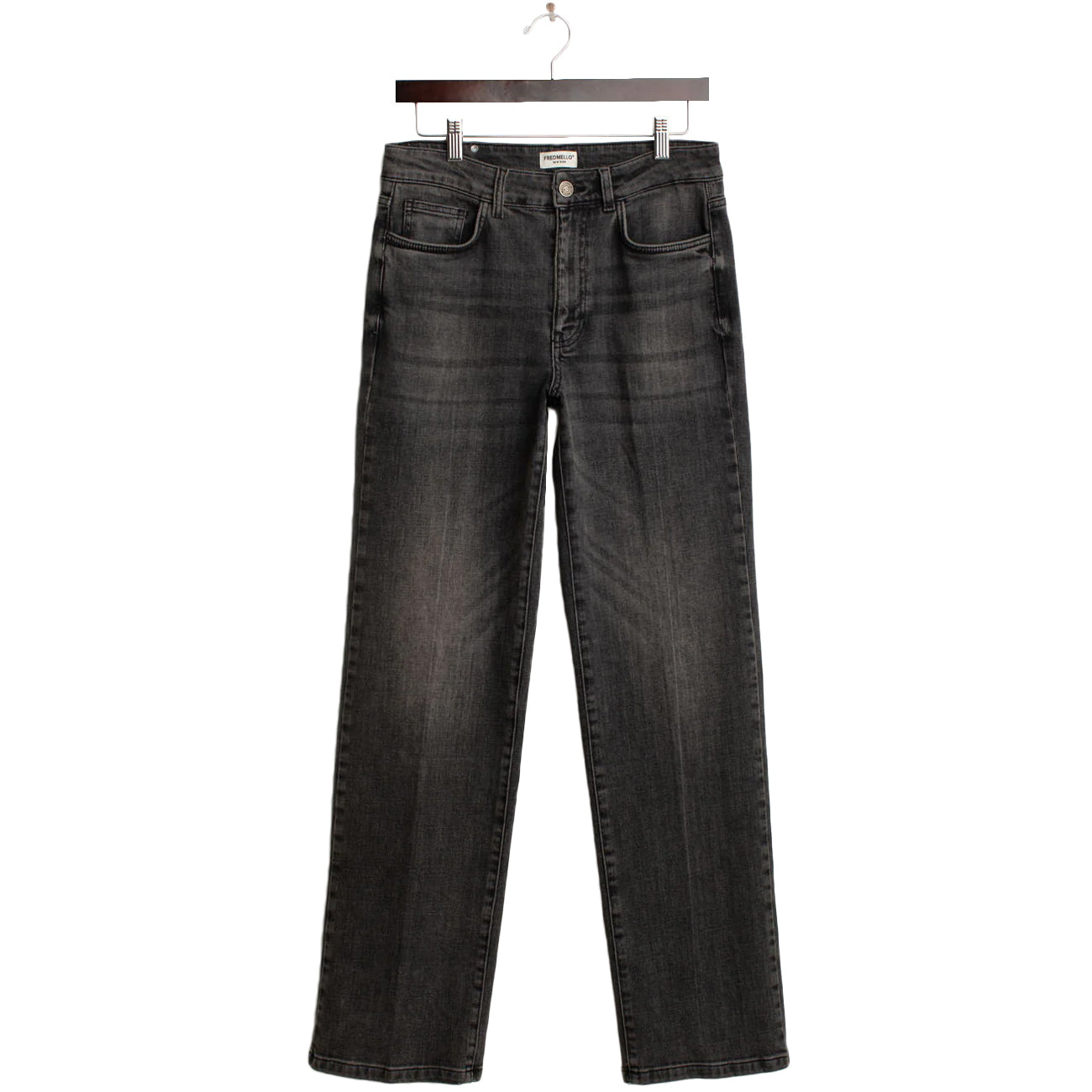 FRED MELLO Pantalone Palazzo In Denim Stretch FW25W21PD A0903 DARKGREY 