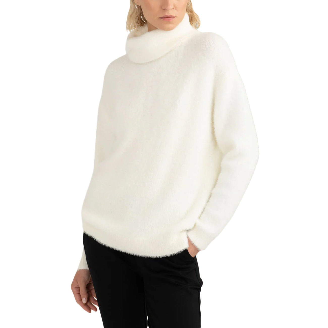 FRED MELLO Maglia Dolcevita Effetto Pelliccia FW25W23MD A0002 OFF WHITE 