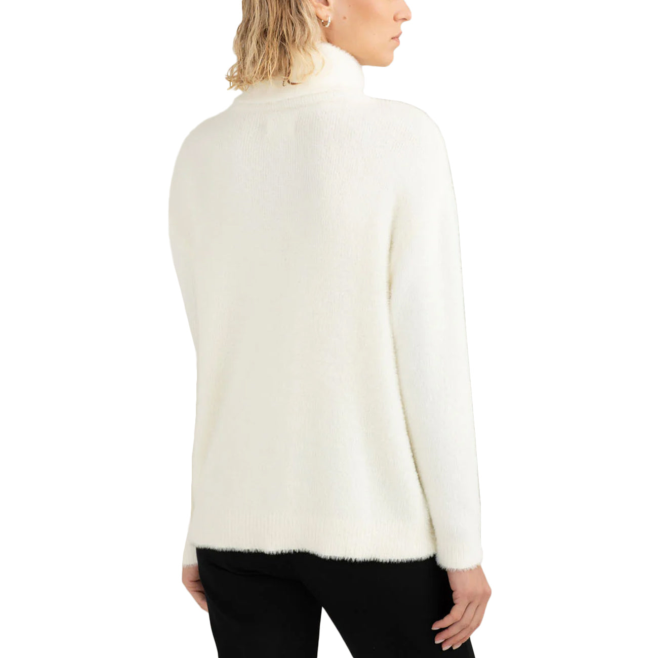FRED MELLO Maglia Dolcevita Effetto Pelliccia FW25W23MD A0002 OFF WHITE 