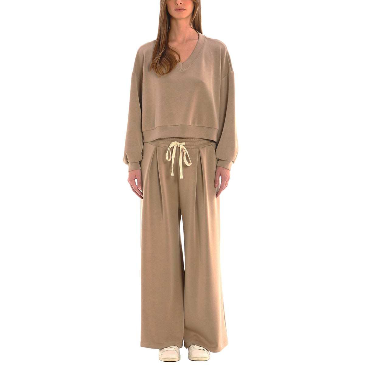 HOMEWARD Pantalone In Felpa Pinces FEL002 COGNAC 