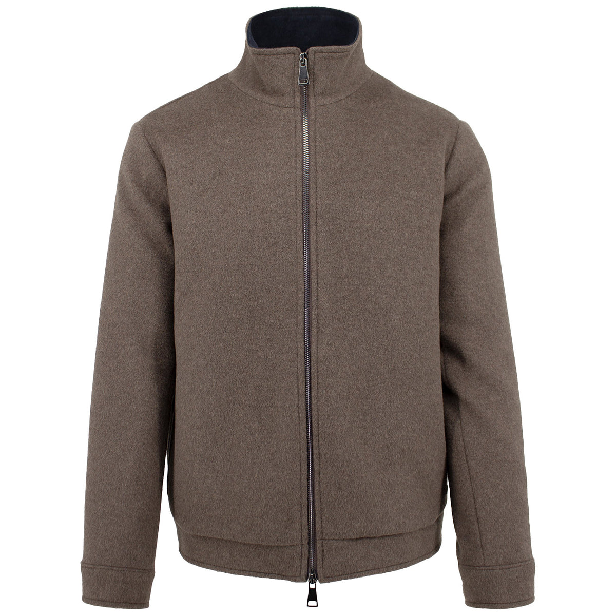 HOMEWARD Bomber Di Lana Con Zip JKT012 TABACCO 