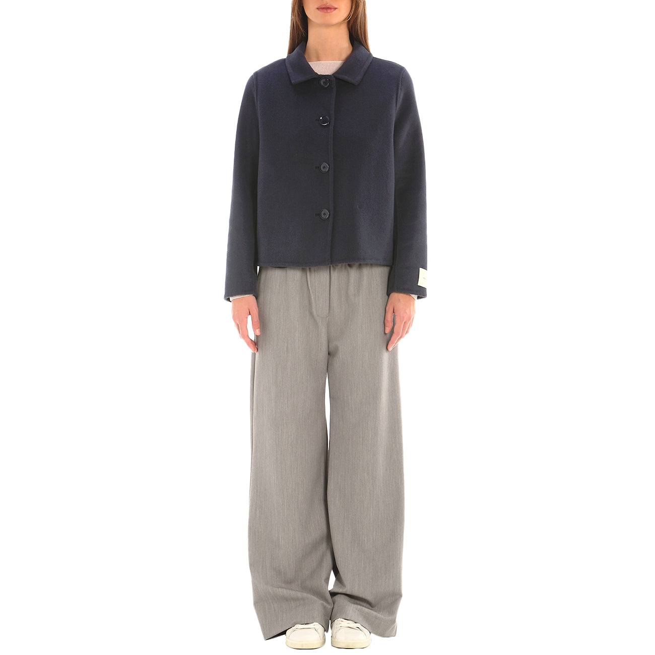 HOMEWARD Giacca Corta Di Lana JKT022/ NAVY 
