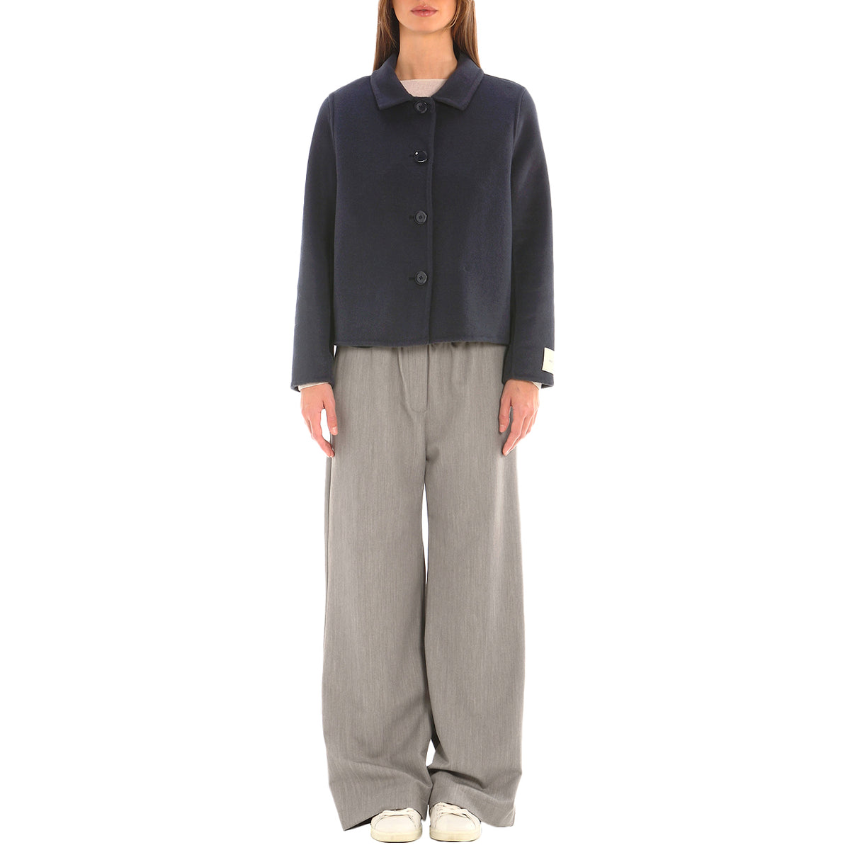 HOMEWARD Giacca Corta Di Lana JKT022/ NAVY 