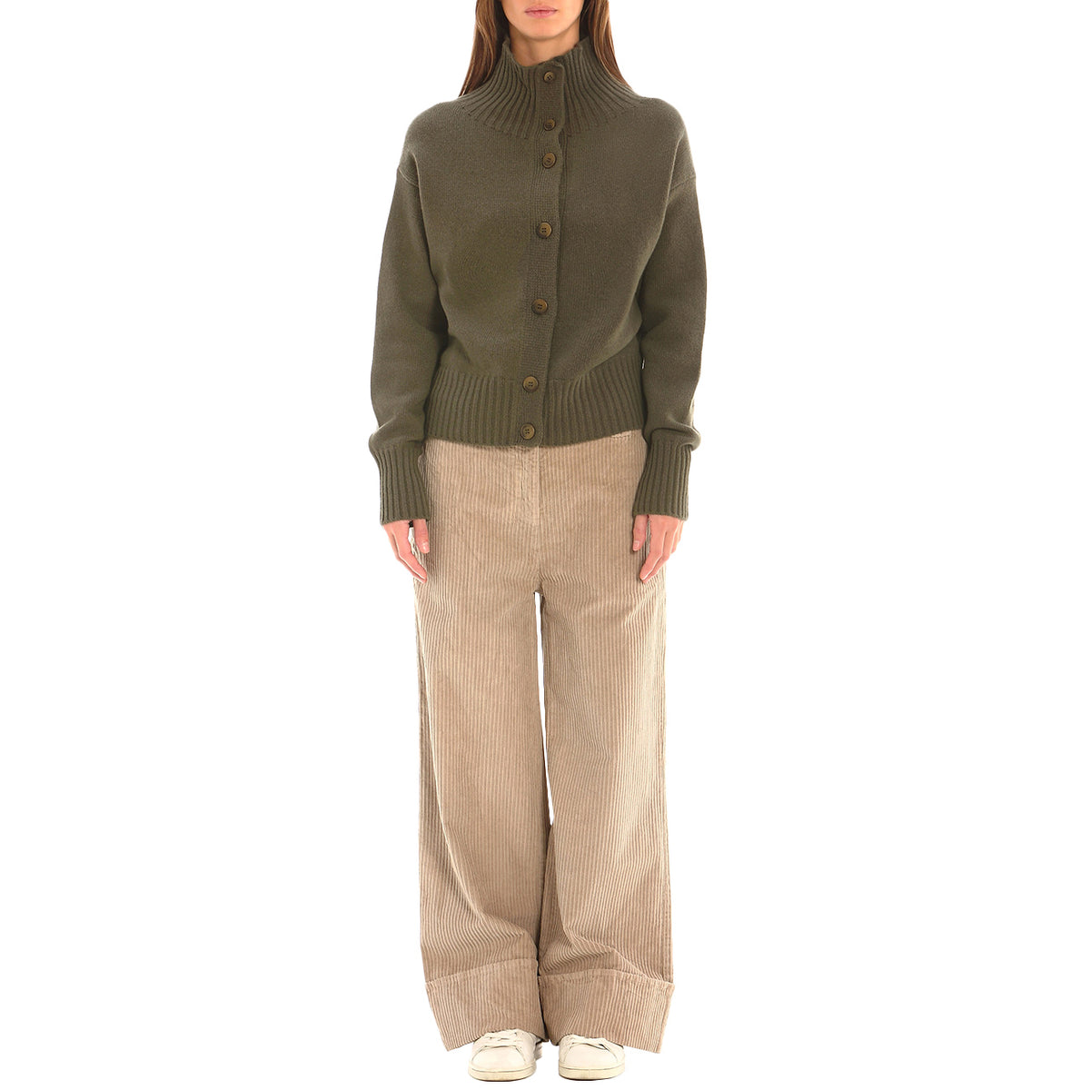 HOMEWARD Cardigan Collo Alto KNI009/ MILITARY 
