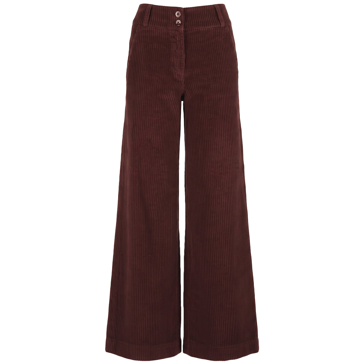 HOMEWARD Pantalone A Gamba Larga In Velluto A Costa TR0012/ CHOCOLATE 