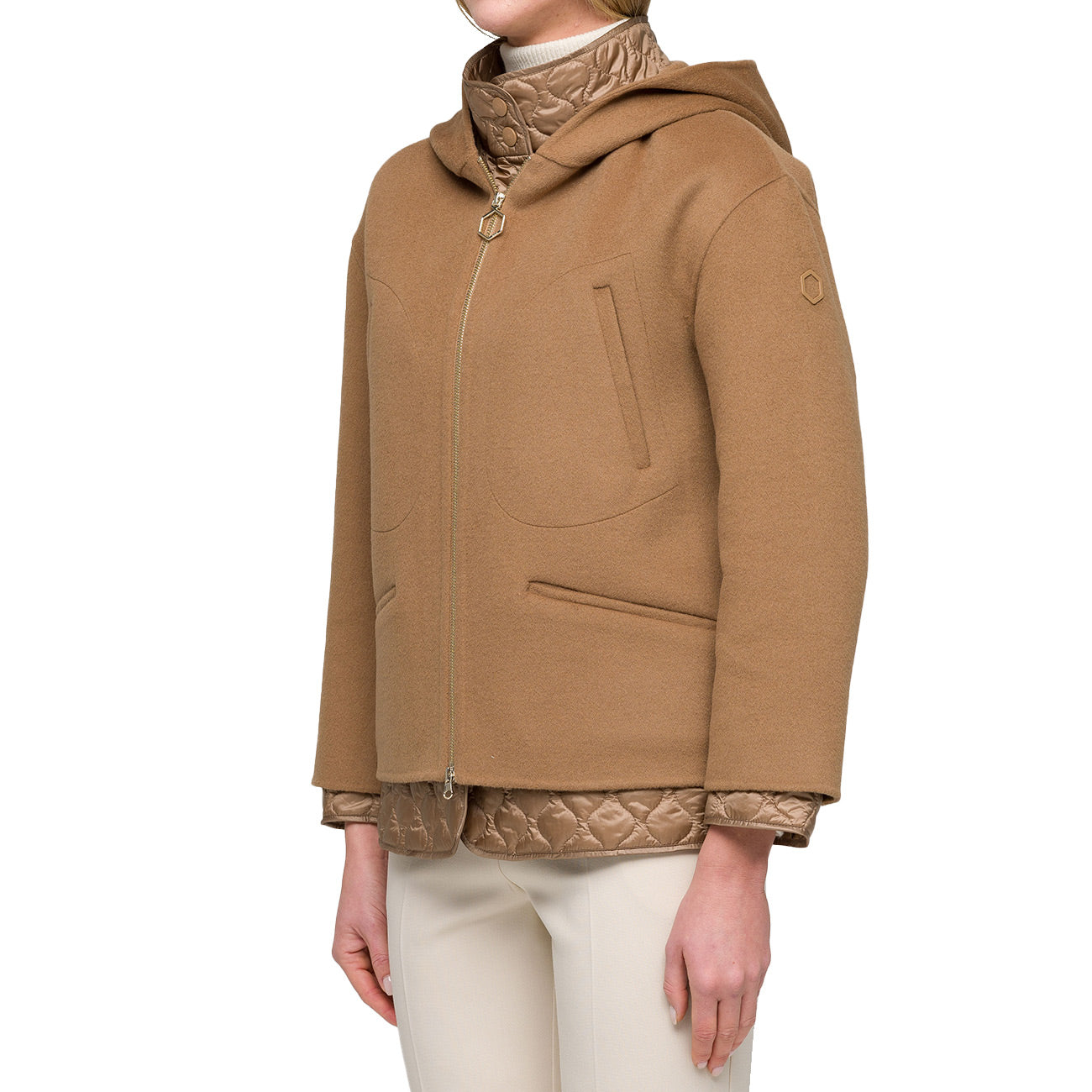 HOX Giacca Corta Doppia Con Cappuccio XD6712 WO02 AMBRA 