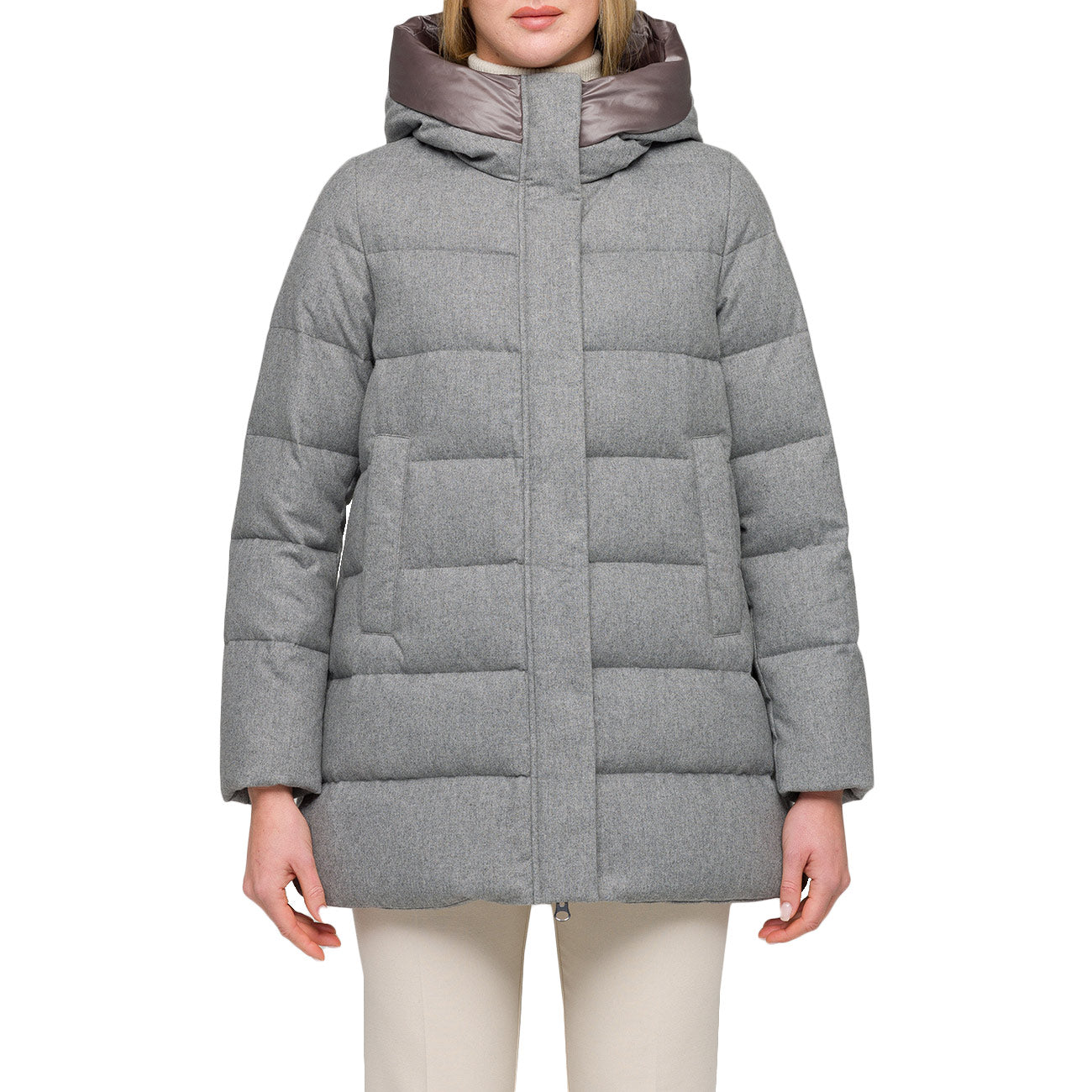 HOX Piumino In Lana Lungo Con Zip Laterali XD6749 FW21 EMATITE 